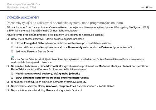 Sony VPCZ12Z9E - VPCZ12Z9E Istruzioni per l'uso Ceco