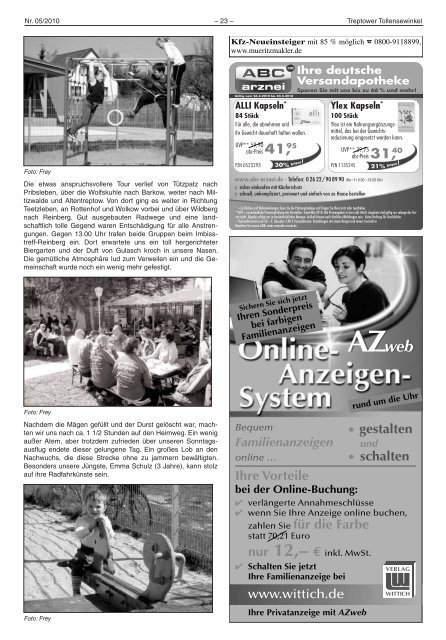 Amtliches Mitteilungsblatt des Amtes Treptower ... - Stadt Altentreptow