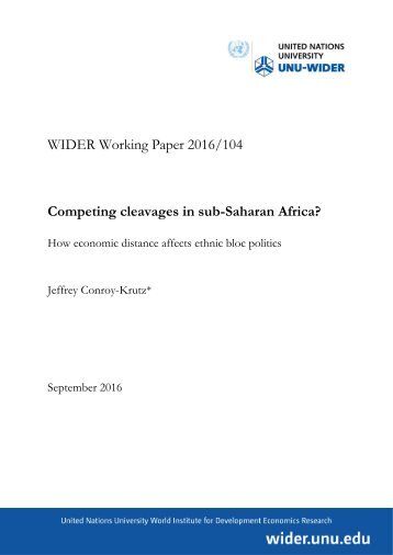 Competing cleavages in sub-Saharan Africa?