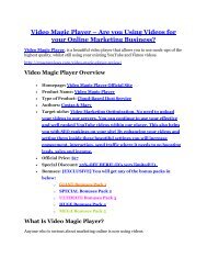 Video Magic Player Review and (FREE) Video Magic Player $24,700 Bonus