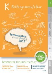 Seminarplan für Betriebsräte, JAV und SBV 2017 der K&K Bildungsmanufaktur