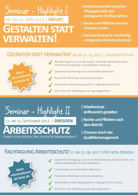 Seminarplan für Betriebsräte, JAV und SBV 2017 der K&K Bildungsmanufaktur