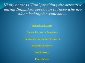 Best Escort Service in Bangalore, Hyderabad, Delhi & Pune