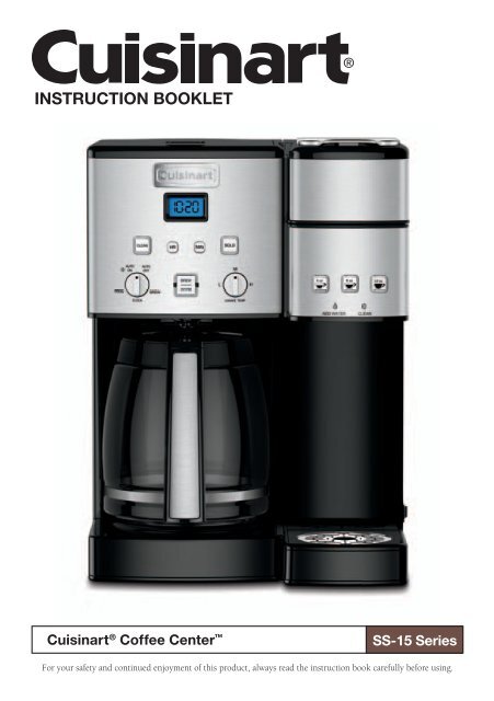 Cuisinart Coffee Center&trade; 12 Cup Coffeemaker and Single-Serve Brewer -SS-15 - MANUAL