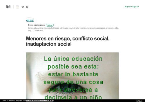 Menores en riesgo, conflicto social, inadaptacion social