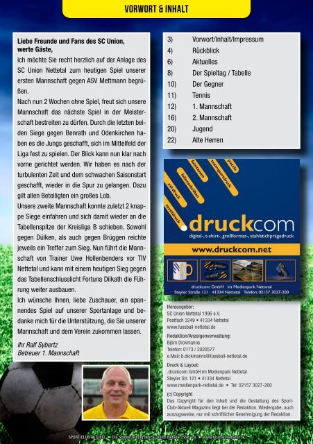 Sport Club Aktuell - Ausgabe 37 - 27.11.2016