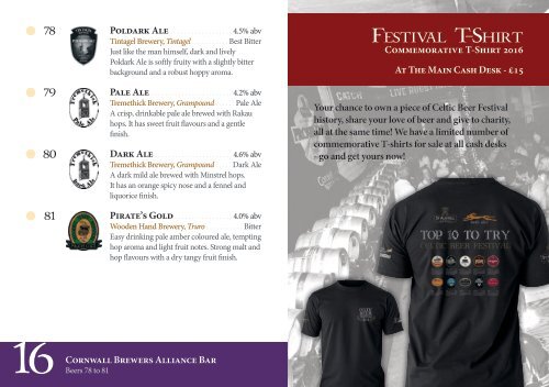 18th Annual Celtic Beer Festival Programme 2016