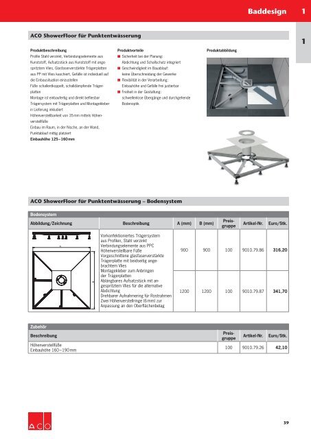 ACO  Haustechnik Preisliste 2017 - Baddesign