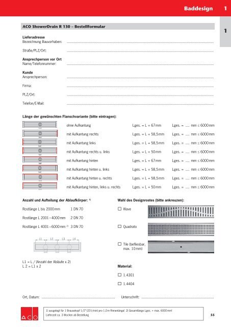 ACO  Haustechnik Preisliste 2017 - Baddesign