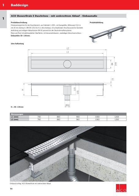 ACO  Haustechnik Preisliste 2017 - Baddesign