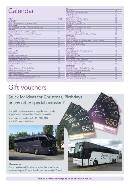 Kevendys Coach Holidays & Short Breaks 2017