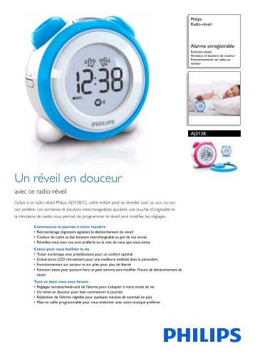 Philips Radio-rÃ©veil - Fiche Produit - FRA