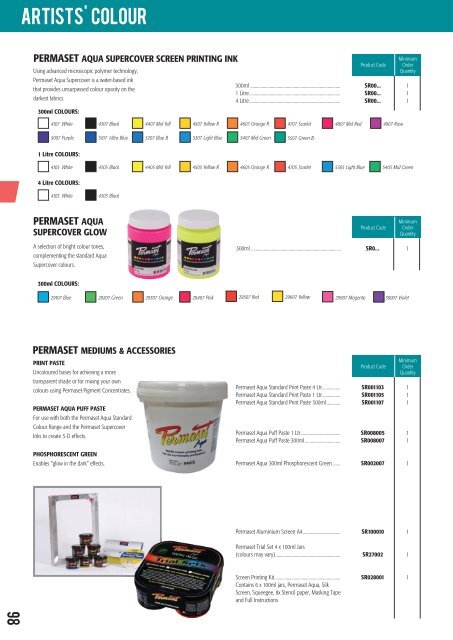 Permaset Colour Chart