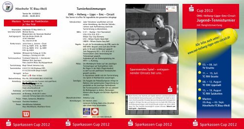 Jugend-Tennisturnier - beim Tennis-Club TC Rot-Weiß Salzkotten