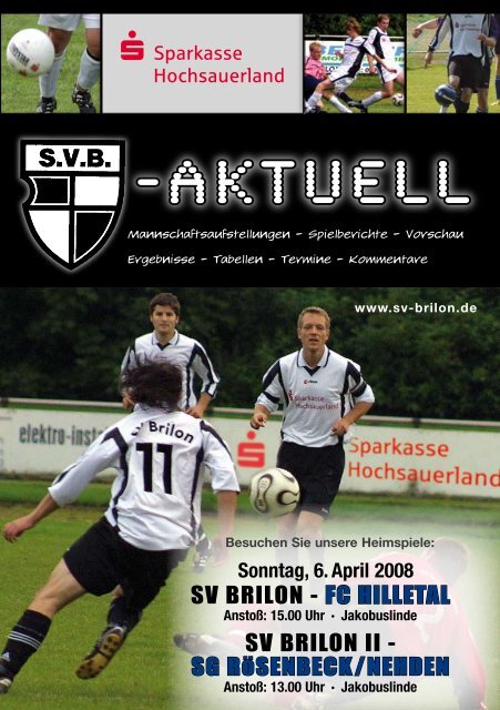 9. Ausgabe 2007/2008 von “SVB-aktuell” - SV 20 Brilon