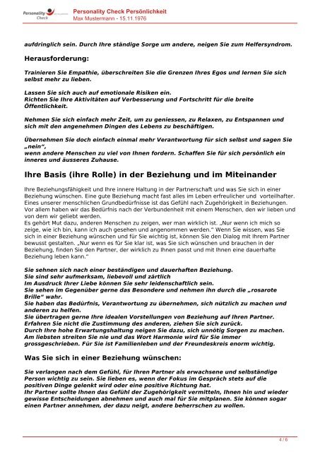 KOSTENLOSE Persönlichkeitsanalyse für Sie-15.11.1976