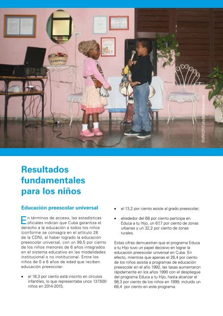 EL DESARROLLO EN LA PRIMERA INFANCIA EN CUBA