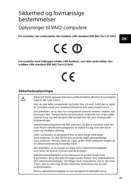 Sony SVS1311R9E - SVS1311R9E Documenti garanzia Polacco