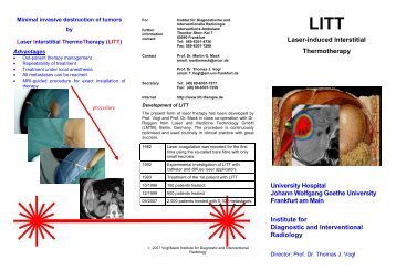 Laser-induced Interstitial Thermotherapy University Hospital Johann ...