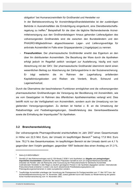 Profil und Effizienz des vollversorgenden pharmazeutischen - phagro