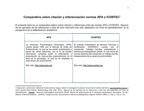 cuadro comparativo sobre citación y referenciación apa-icontec-mla