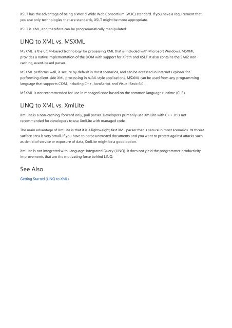 LINQ to XML vs. Other XML
