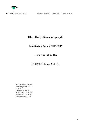 Oberallmig Klimaschutzprojekt Monitoring Bericht 2005-2009 ...