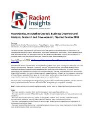 MacroGenics, Inc Market Outlook, Analysis, Research and Development, Pipeline Review 2016