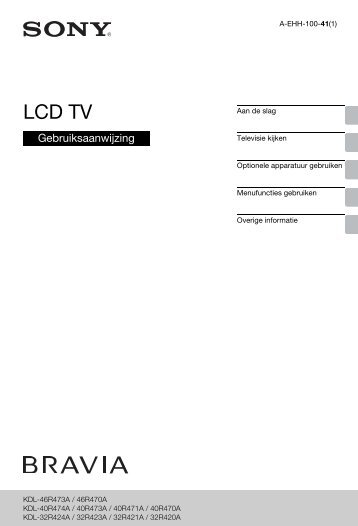 Sony KDL-40R473A - KDL-40R473A Istruzioni per l'uso Olandese