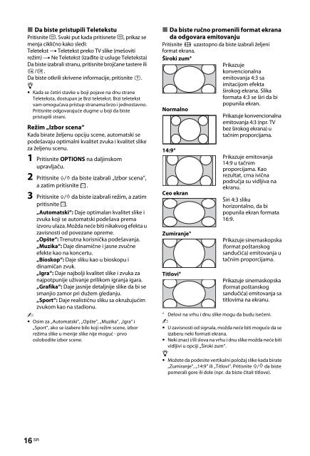 Sony KDL-40R473A - KDL-40R473A Istruzioni per l'uso Serbo