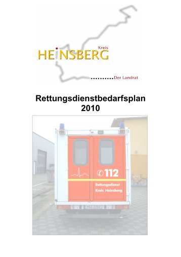 Rettungsdienstbedarfsplan - Rettungsdienst im Kreis Heinsberg