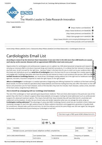 Cardiologists email address lists