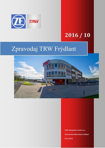 Zpravodaj TRW Frýdlant 10/2016