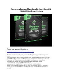 Evergreen Income Machines Review-TRUST about Evergreen Income Machines and 80% discount