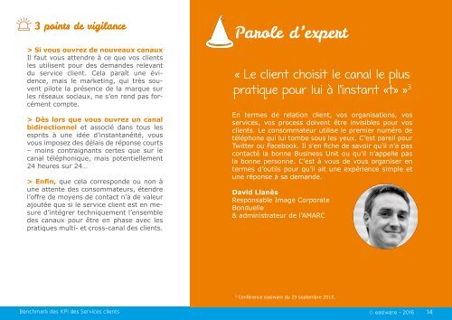 2016 Benchmark des KPI des services clients