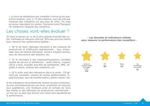 2016 Benchmark des KPI des services clients