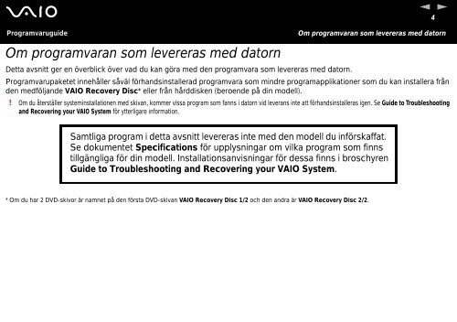 Sony VGN-B1VP - VGN-B1VP Manuale software Svedese