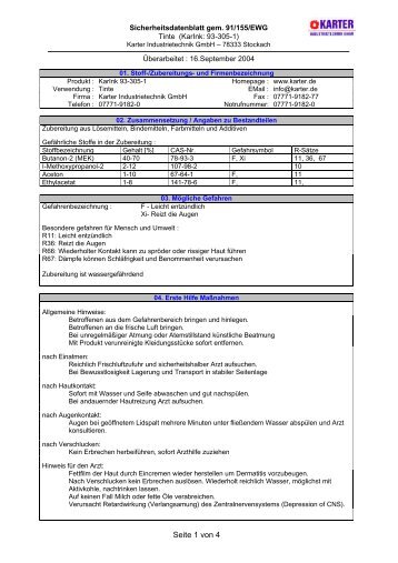 Sicherheitsdatenblatt 93-305-1 PVC-Tinte- gelb - MarkIDent GmbH