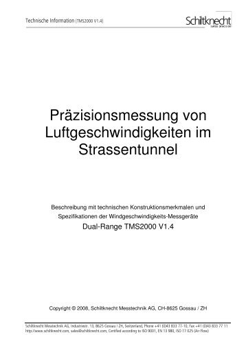 Präzisionsmessung von Luftgeschwindigkeiten im Strassentunnel