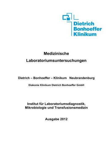 Medizinische Laboratoriumsuntersuchungen - Dietrich Bonhoeffer ...