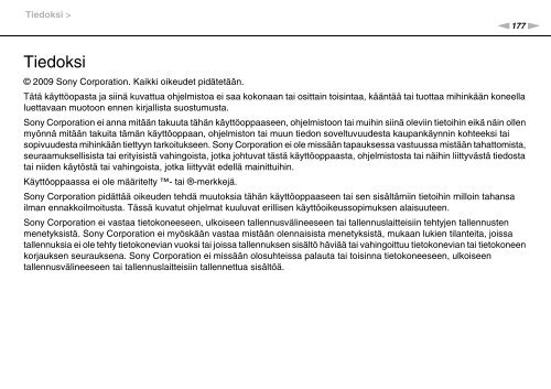 Sony VGN-AW3ZRJ - VGN-AW3ZRJ Istruzioni per l'uso Finlandese