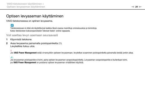 Sony VGN-AW3ZRJ - VGN-AW3ZRJ Istruzioni per l'uso Finlandese