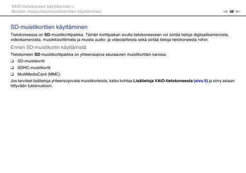 Sony VGN-AW3ZRJ - VGN-AW3ZRJ Istruzioni per l'uso Finlandese
