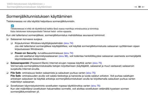 Sony VGN-AW3ZRJ - VGN-AW3ZRJ Istruzioni per l'uso Finlandese