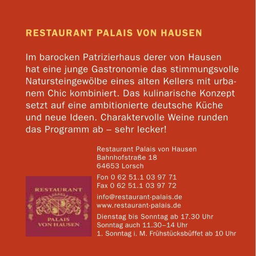 Gourmetschwarm 2017: Der Flyer zum Wandeldinner in Lorsch!