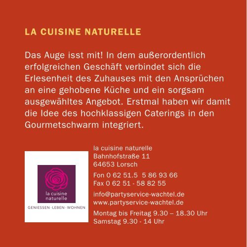 Gourmetschwarm 2017: Der Flyer zum Wandeldinner in Lorsch!