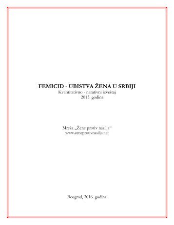 FEMICID - UBISTVA ŽENA U SRBIJI