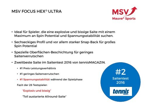 Gute Gründe für MSV auf tennismagazin.de