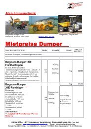 Bergmann-Dumper 1200 Fronthochkipper - Maschinenverleih Höfler