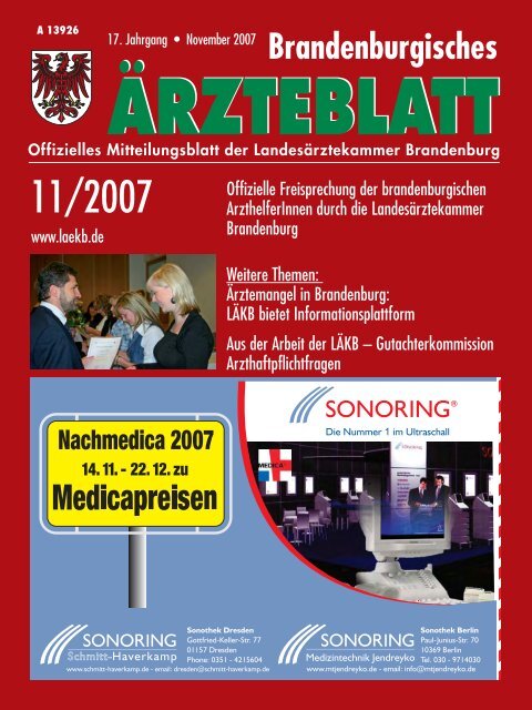 Brandenburgisches Ärzteblatt 11/2007 - Landesärztekammer ...